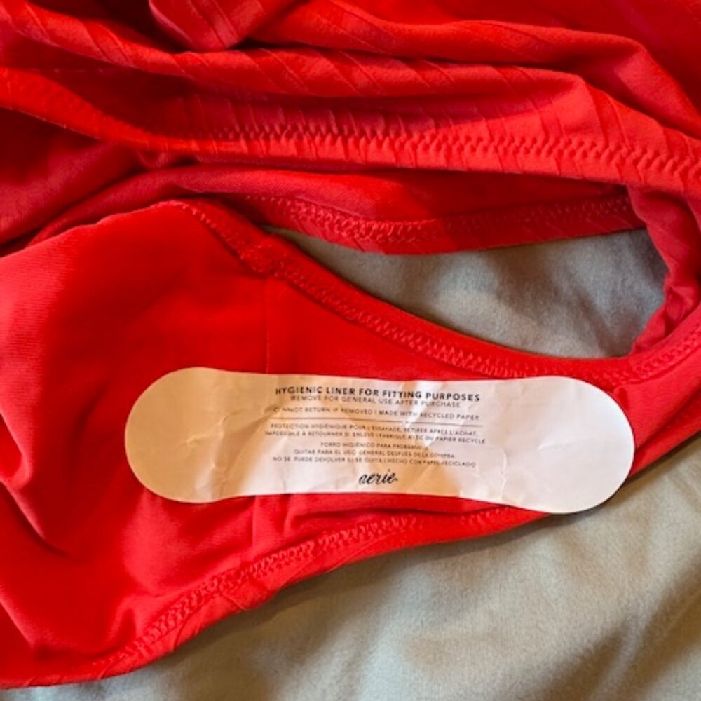 NWT Aerie Red High Waisted Crossover Bikini Bottom XL - Picture 5 of 5